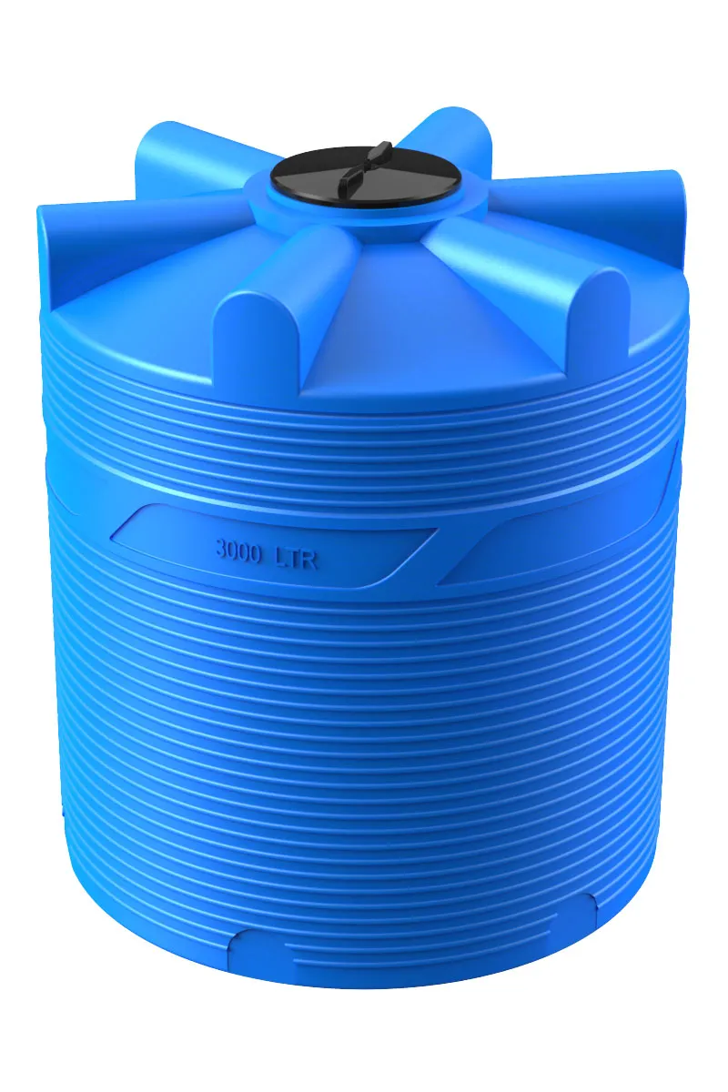 Емкость цилиндрическая вертикальная V 3000, 3 000 л, цвет синий (POLIMER GROUP)
